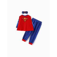 PATPAT Justice League 3-piece Toddler Boy Super Heroes Cosplay Costume Set with Cloak and Face Mask Blue