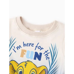 Patpat Disney Lion King Baby/Toddler Unisex 2pcs Simba Pattern Striped Sweatshirt And Pants Set light Apricot