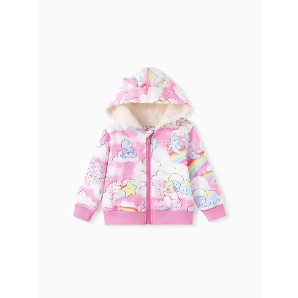 PATPAT Care Bear Baby/Toddler Boy/Girl 1pc 3D Ears Plush Hooded Jacket Pink