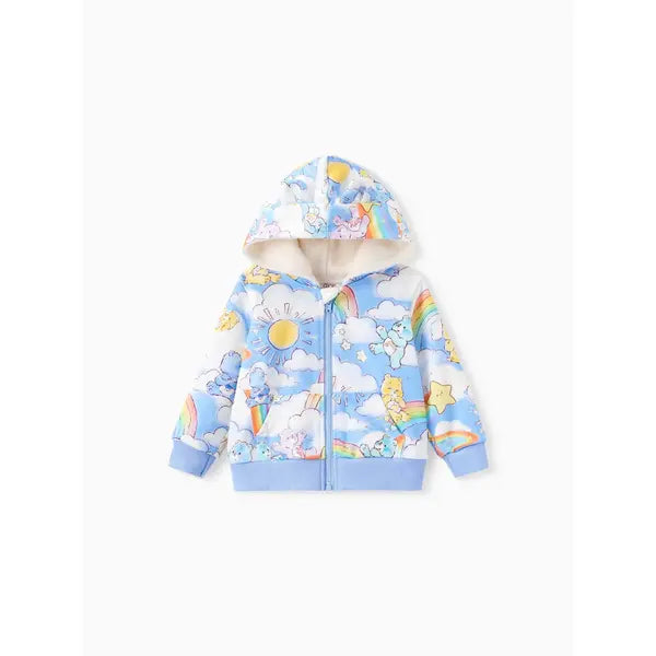 PATPAT Care Bear Baby/Toddler Boy/Girl 1pc 3D Ears Plush Hooded Jacket Blue