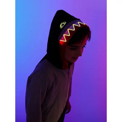 PATPAT Go-Glow Illuminating Sweatshirt Hoodie with Light Up Shark Including Controller (Built-In Battery)