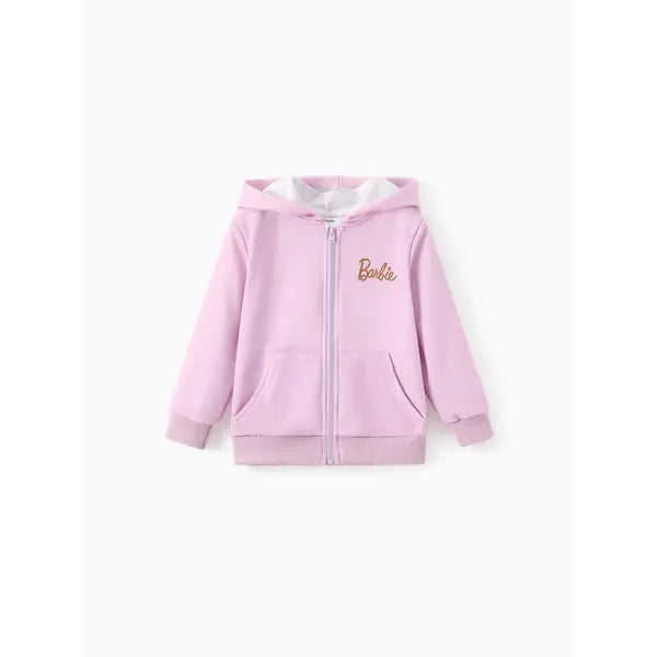 PATPAT Barbie Outfit Toddler/Kid Girl 1pc Character Pattern Long-sleeve Hooded Zipper Jacket Pink