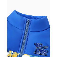 PATPAT Tom and Jerry Toddler Boy 1pc Character Checkered Splice Jacket Coat Blue
