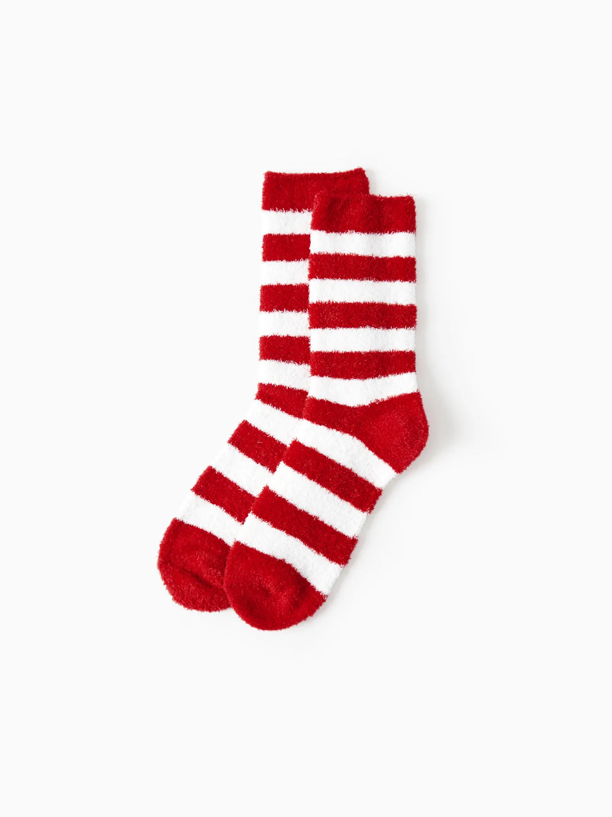 PATPAT Christmas Socks Red&White Striped Furry Holiday Socks for toddler