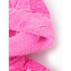 PATPAT Disney Princess Toddler Girl 1pc Ariel/Moana/Rapunzel/Aurora Plush Edge Hooded Jacket Coat Pink