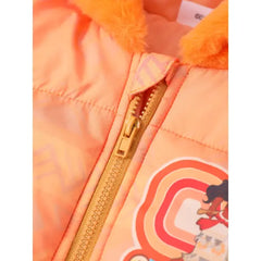 PATPAT Disney Princess Toddler Girl 1pc Ariel/Moana/Rapunzel/Aurora Plush Edge Hooded Jacket Coat orange