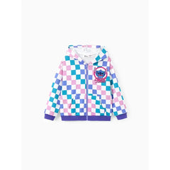 PATPAT Disney Stitch Kid Girl 1pc Checkered Graffiti Pattern Hooded Jacket