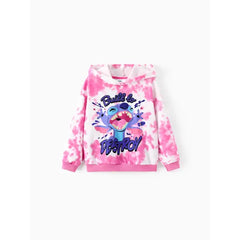 PATPAT Disney Stitch Kid Boy/Girl 2pcs Character Tie-dyed Pattern Hoodies And Pants Set Pink