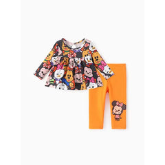 PATPAT Disney Mickey and Friends Baby/Toddler 2pcs Top and Leggings Set Brown