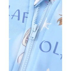 PATPAT Disney Frozen Toddler Girl 1pc Elsa Anna and Olaf Snowflake Allover Print Hooded Jacket Blue