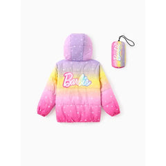 Patpat Barbie Outfit Toddler/Kid Girl 2pcs Stars Gradient Print Hooded Jacket Coat With Storage Bag multicolor