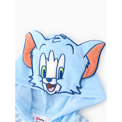 Patpat Tom and Jerry Baby/Toddler 1pc 3D Character Embroidered Hooded Paw/Cheese Allover Print Jacket Blue