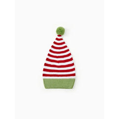 PATPAT Christmas Hat Crochet Red&Green Striped Knit Hat Matching for Family/Kid