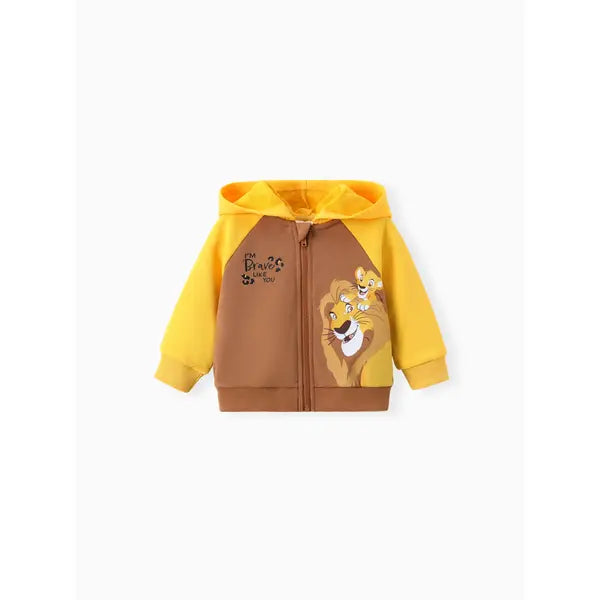 PATPAT Disney Lion King Baby/Toddler Boy 1pc Cotton Character Pattern Hooded Jacket Brown