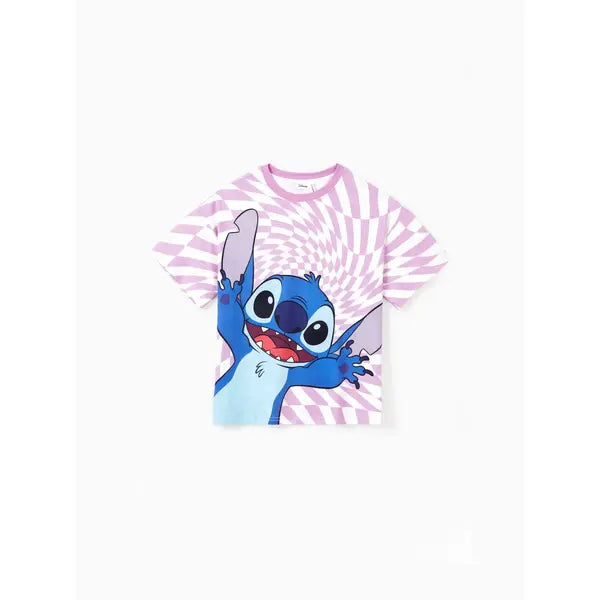 PATPAT Disney Stitch Mommy And Me 1pc Character Checkered Print Top