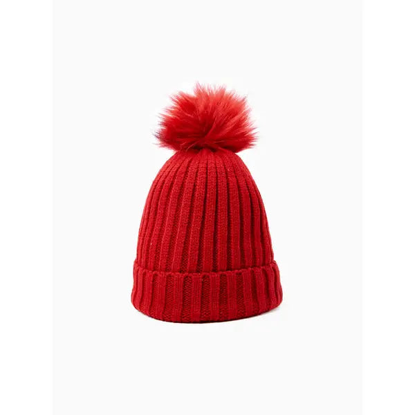 PATPAT Red Christmas Hat Matching Family Cute Fleece-lining Knitted Hat for girl