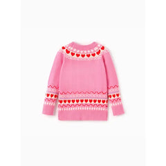 PATPAT Disney Mickey and Friends Toddler Girl 1pc Cotton Minnie Mouse Heart Pattern Long-sleeve Knitwear