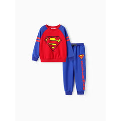 PATPAT Justice League Toddler/Kid Boy 2pcs Superman Colorblock Top And Pants Set