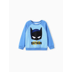 PATPAT Justice League Toddler/Kid Boy 2pcs Batman Striped Top And Pants Set Blue
