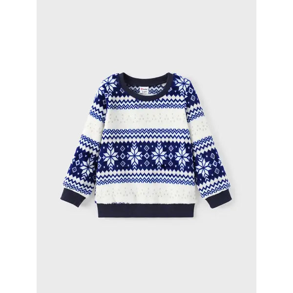 PATPAT Christmas Toddler Boy/Girl Snowflake Sweatshirt Blue