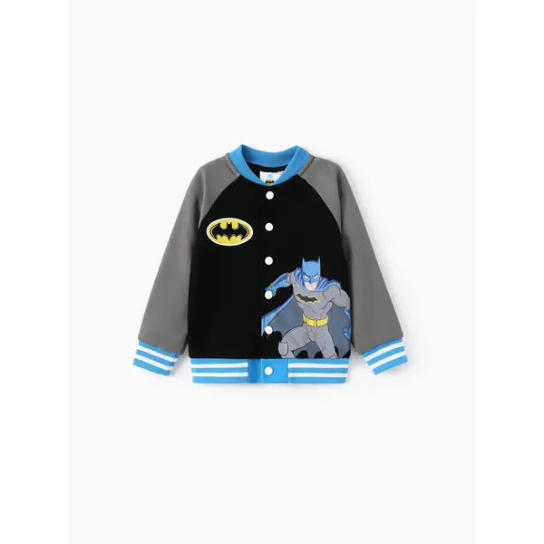 PATPAT Justice League Toddler/Kid Boy/Girl 1pc Batman/Wonder woman/Superman Colorblock Long-sleeve Jacket Black