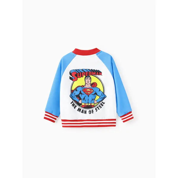 PATPAT Justice League Toddler/Kid Boy/Girl 1pc Batman/Wonder woman/Superman Colorblock Long-sleeve Jacket Blue