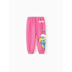 Patpat The Smurfs Baby/Toddler Boy/Girl 2pcs Character Pattern Top And Pants Set pink
