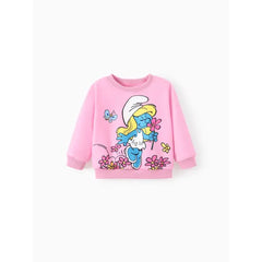 Patpat The Smurfs Baby/Toddler Boy/Girl 2pcs Character Pattern Top And Pants Set pink