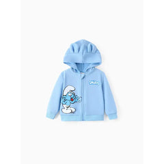 PATPAT The Smurfs Baby/Toddler Boy/Girl 1pc 3D Ears Character Pattern Zipper Hooded Jacket Blue