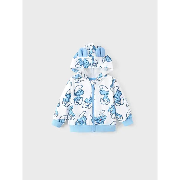 PATPAT The Smurfs Baby/Toddler Boy/Girl 1pc 3D Ears Character Pattern Zipper Hooded Jacket White