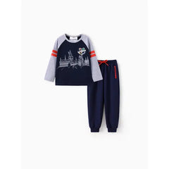 PATPAT Harry Potter Toddler/Kid Boy 2pcs Cotton Colorblock Top And Pants Set Blue