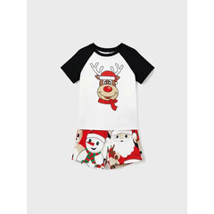 PATPAT Sibling Matching Christmas Pajamas Short-sleeve Graphic Tee & Shorts Pajamas Sets