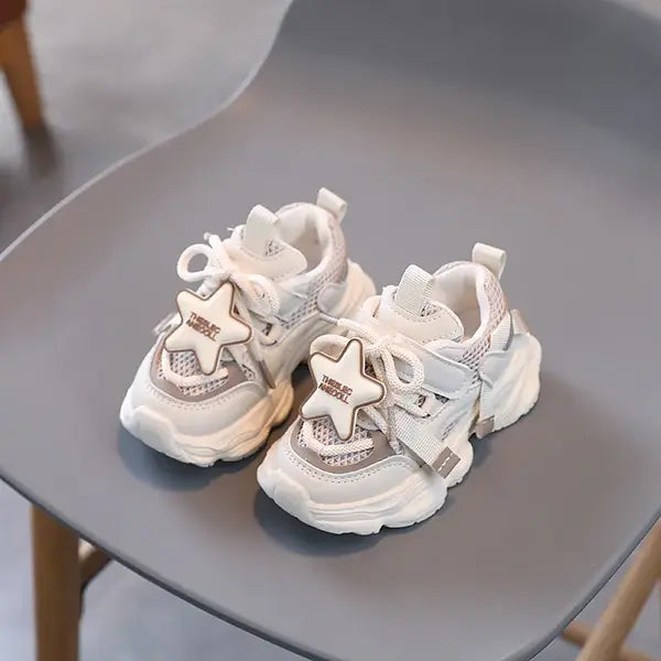 PATPAT Toddler/Kids Sneakers Unisex Star Decor Lace-Up Velcro Basketball Shoes