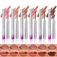 LANGMANNI Peel Off Lip Liner Set,Lip Stain Peel Off,Long Lasting Waterproof & Smudge Proof Matte Lip Liners With Ergonomic Handle & Precision Brush,Makeup Gift for Girls