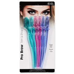 Ardell Pro Brow for Trim & Shape, Eyebrow Razor Trimmer, and Shaper with Cover, Facial Hair Removal for Women, Dermaplaning Shaver - 6 counts in 1 pack