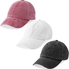 Pack Washed Plain Baseball Cap