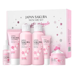 LAIKOU Skin Care Set JAPAN SAKURA Beauty Gift Sets Skin Care Kit with Serum, Eye Cream, Face Cream Travel Kit for Women Wife Mom Teen Girls TSA friendly Sizes Christmas Gift