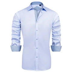 Alimens & Gentle Mens Stretch Cotton Business Shirt Long Sleeve Wrinkle-Free Dress Shirt