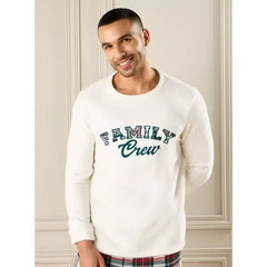 Typographic Applique Sweatshirt and Checked Pyjama Set