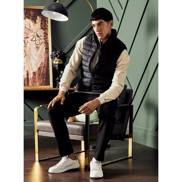 Plain Puffer Gilet - Black