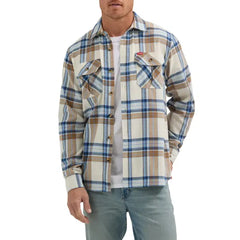Wrangler® Men's and Big Men's Relaxed Fit Brushed Flannel Shirt with Long Sleeves