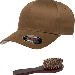 Flexfit Wooly Combed Men's Athletic Stretch Fitted Baseball Cap Bundle with THP Hat & Clothing Brush