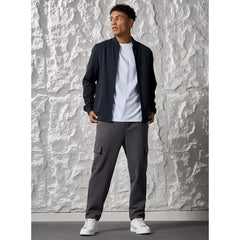 Plain Twill Bomber Jacket - Blue