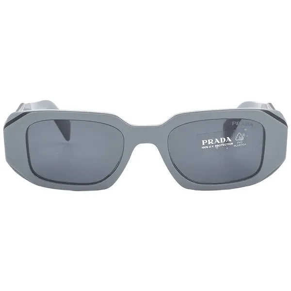 Prada PR 17WS Plastic Womens Rectangle Sunglasses Black 49mm Adult
