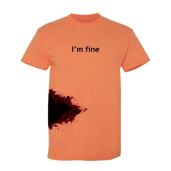I'm Fine Men's Funny Novelty Graphic Halloween Zombie T Shirt