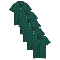 5-Pack School Uniform Tagless Polo Tshirt for Little Boys & Big Boys
