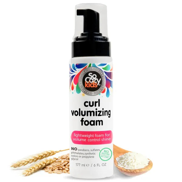 So Cozy Kids Curl Volumizing Hair Mousse 6 Fl Oz – Lightweight Curl Styling Foam with Panthenol, Keratin & Hydrolyzed Proteins – Paraben & Sulfate Free