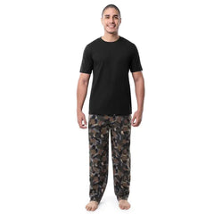 Fruit of The Loom Men's Short Sleeve T-Shirt and Fleece Pajama Pant Set