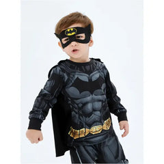 PATPAT Justice League 3-piece Toddler Boy Super Heroes Cosplay Costume Set with Cloak and Face Mask Grey