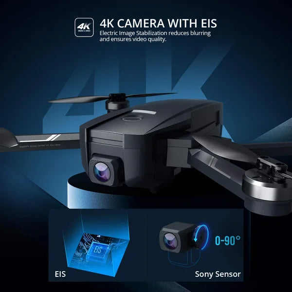 Holy Stone HS720E 4K Drone with UHD Camera, GPS, 46 Min Flight Time, Brushless Motor, 5GHz FPV, Auto Return – Black